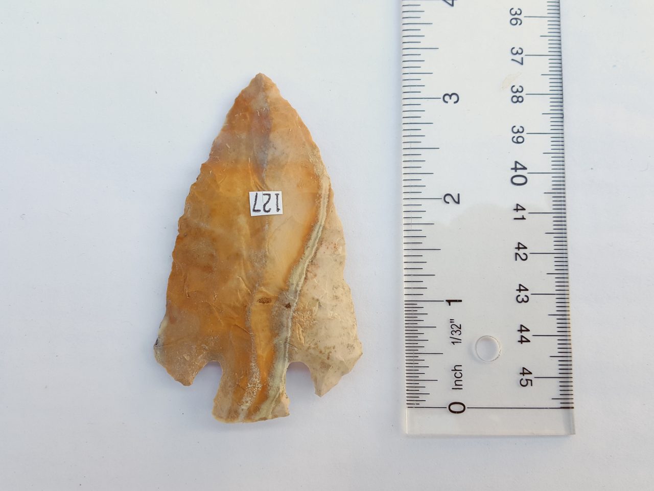 Fl. Clay type arrowhead, COLORFUL CHERT! | Fossils & Artifacts for Sale | Paleo Enterprises | Fossils & Artifacts for Sale
