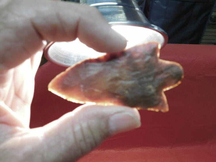 Newnan type arrowhead, Coral COA CT | Fossils & Artifacts for Sale | Paleo Enterprises | Fossils & Artifacts for Sale