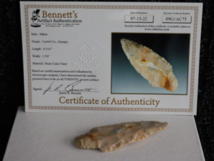 Adena - CERTIFIED | Fossils & Artifacts for Sale | Paleo Enterprises | Fossils & Artifacts for Sale