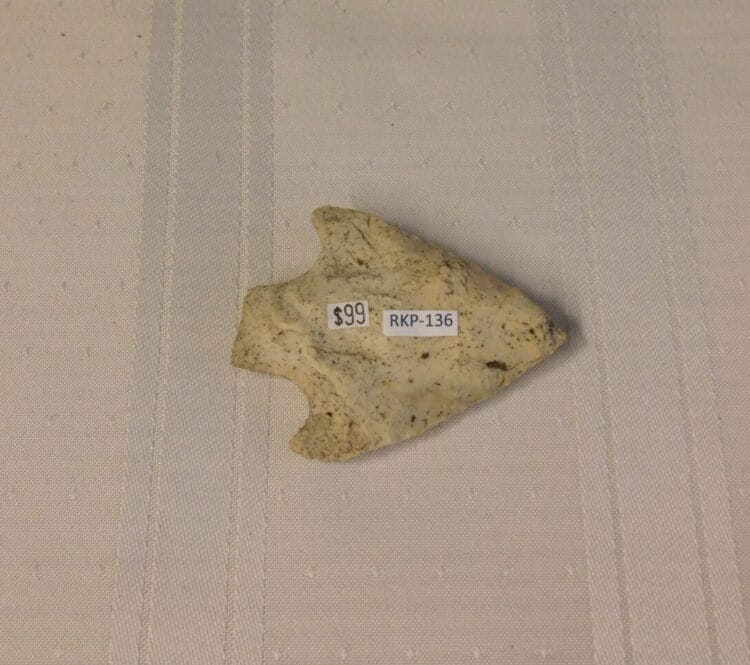 Culbreath type arrowhead Fl. chert | Fossils & Artifacts for Sale | Paleo Enterprises | Fossils & Artifacts for Sale