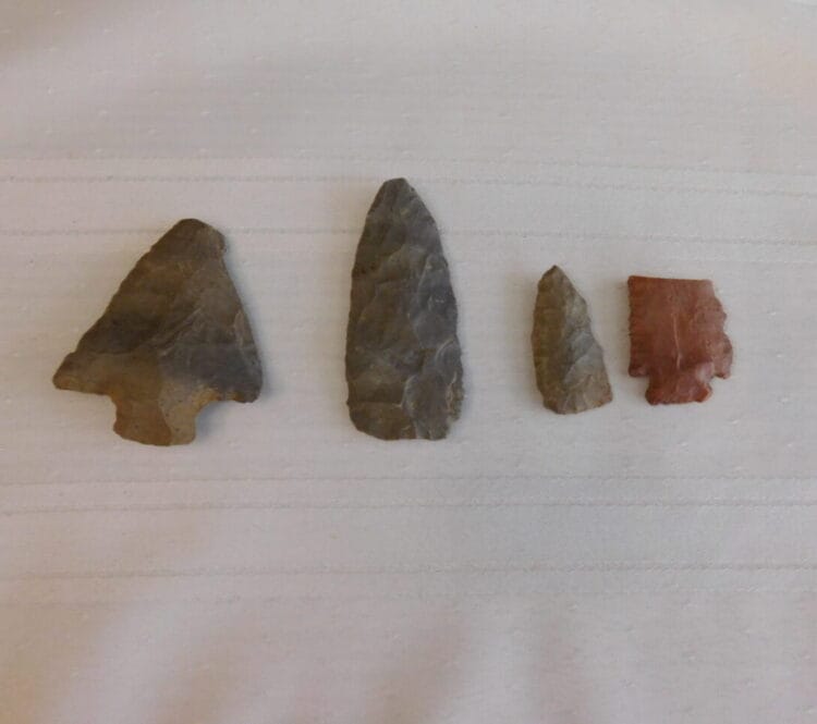 Group of 4 Arrowhead Artifacts | Fossils & Artifacts for Sale | Paleo Enterprises | Fossils & Artifacts for Sale