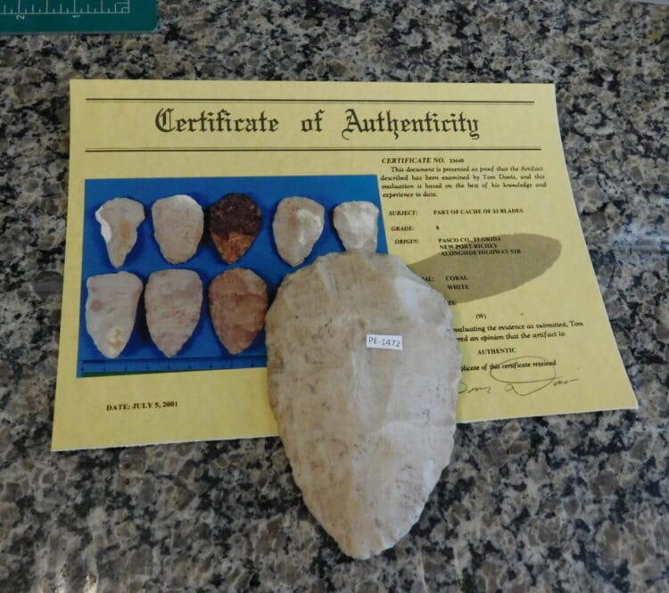 Authenticated Native American Blade - COA included