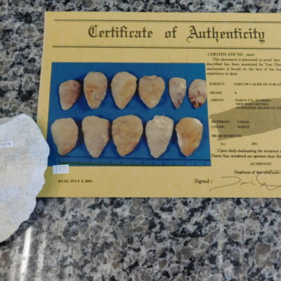Authenticated Native American Preform/Blade COA