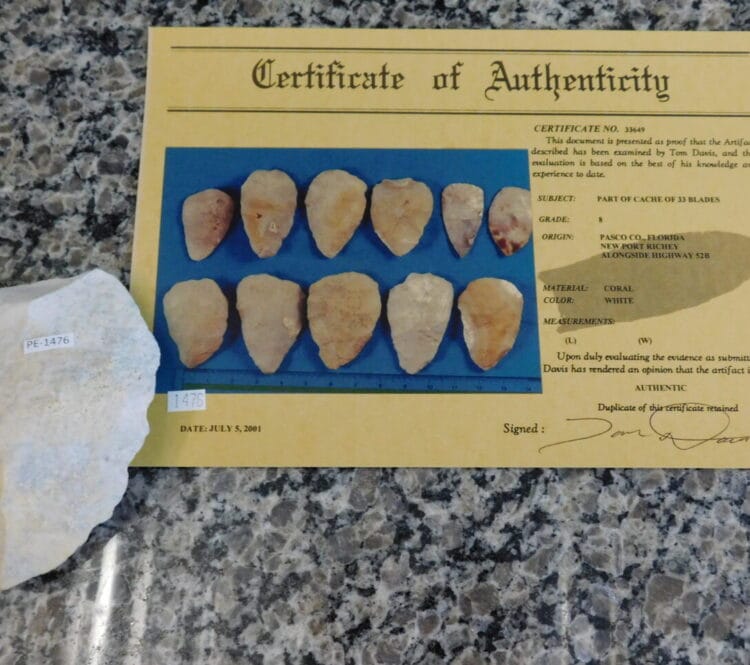 Authenticated Native American Preform/Blade COA