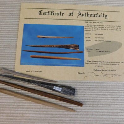 Certified Authentic Native American Artifact: 4 Awls-COA