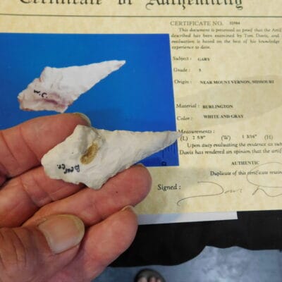 Missouri / Gary type  Artifact  COA